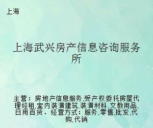 上海武兴房产信息咨询服务所 专业信息咨询服务的价值与实践